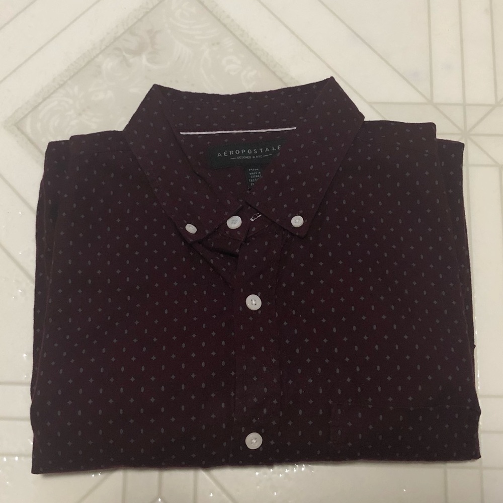 Aeropostale Red Casual Button Down